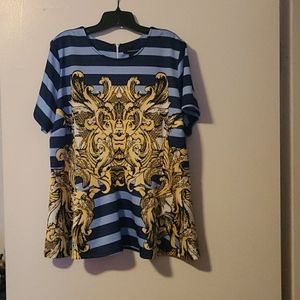 Multi-colored Peplum Top